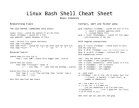 Image result for Cheat Sheet for Shell Script