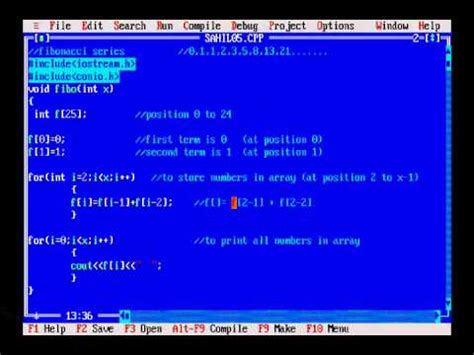 Fibonacci Series C Program に対する画像結果