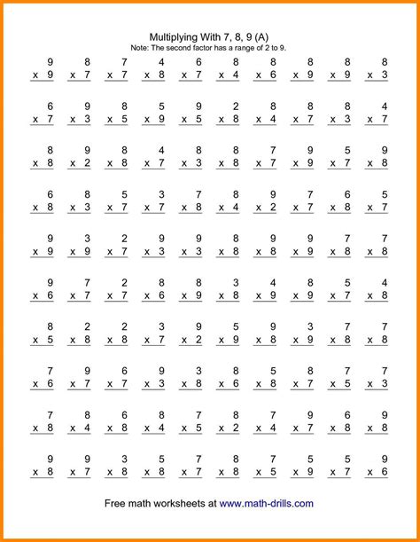 Résultat d’images pour Printable Math Facts Worksheets 4th Grade
