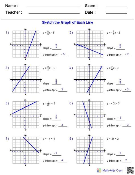 Image result for Slope Intercept Worksheets