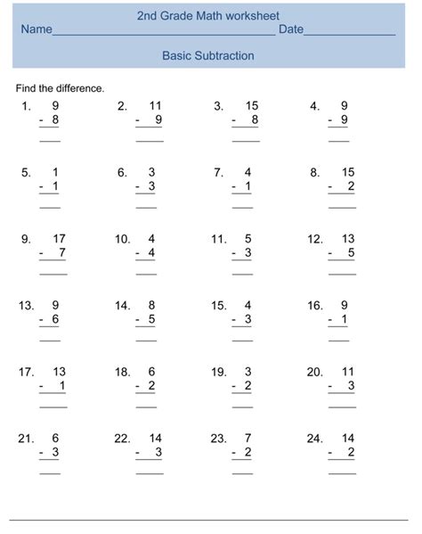 Image result for 2nd Grade Math Homework Printable