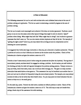 Image result for Problem Solving Assessment Types