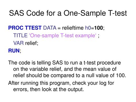 Proc T-Test Code in SAS に対する画像結果