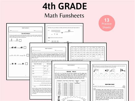 Image result for 4th Grade Math Worksheet Packet