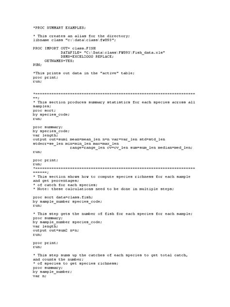 Image result for Proc Summary SAS Example
