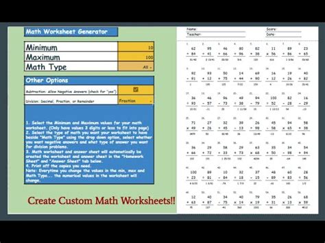 Afbeeldingsresultaten voor Math Worksheet Creator