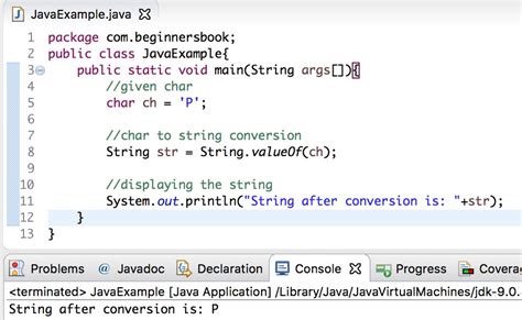 Toradh íomhá ar How to Change String to Char in Java