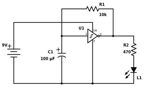 Blinking LED Circuit with Schematics and Explanation