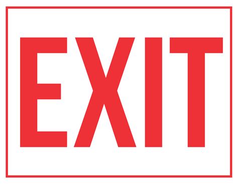 Toradh íomhá ar Printable Exit Sign PDF