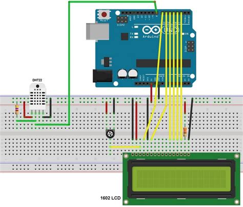 Arduino with DHT22 sensor and LCD