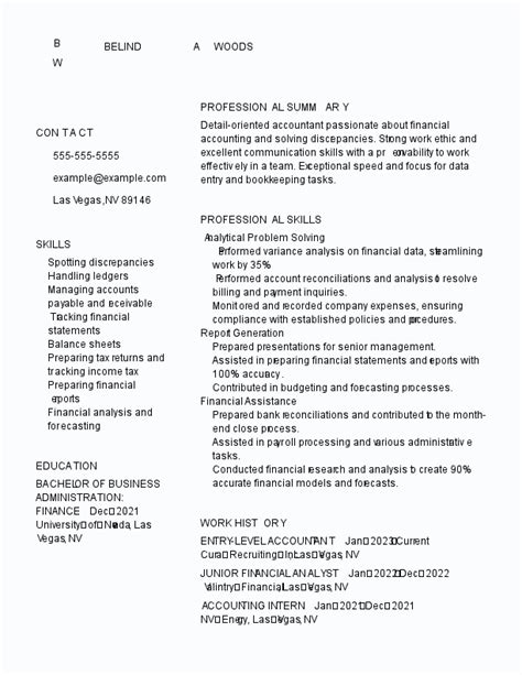 Resume Objective Examples Accounting