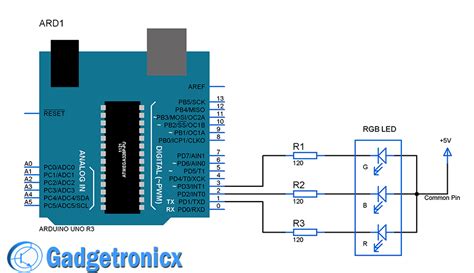 Arduino RGB LED Schematic に対する画像結果