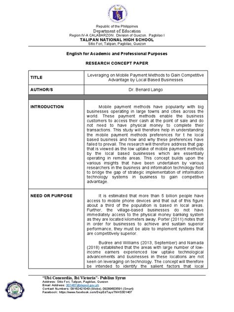 Image result for Concept Paper Example PDF