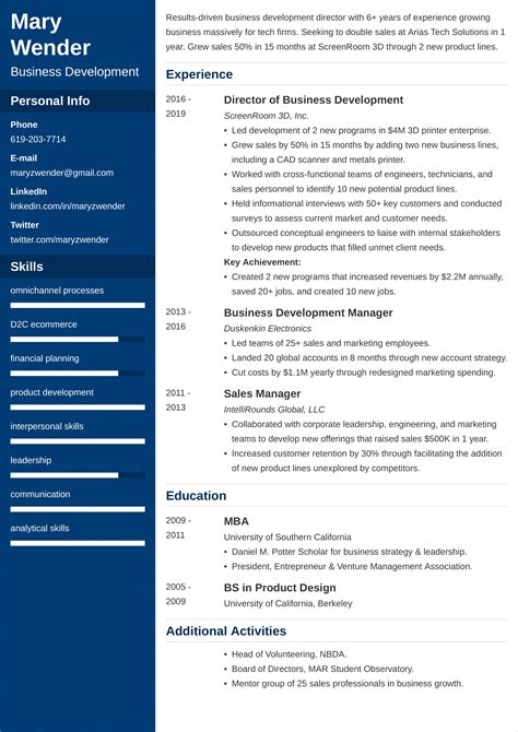 Image result for Business Development Manager Resume Examples