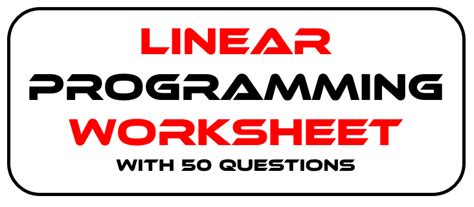 Toradh íomhá ar Linear Programming Worksheep 1