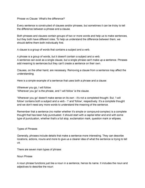 Image result for Phrase Syntax Cluse Diference