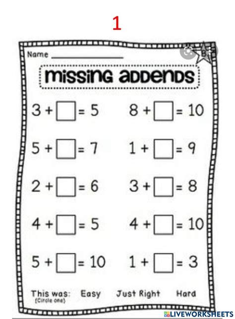 Afbeeldingsresultaten voor Missing Addend Worksheet First Grade