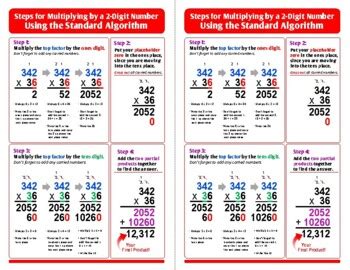 Image result for Standard Algorithm Multiplication Steps