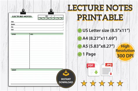 Image result for Lecture Notes Page Printable Free