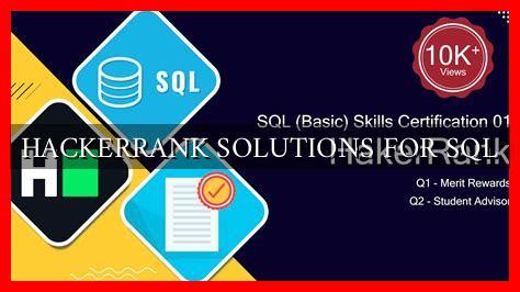 Image result for HackerRank SQL Certificate Solutions