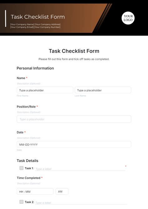 Image result for Task List Checklist Template