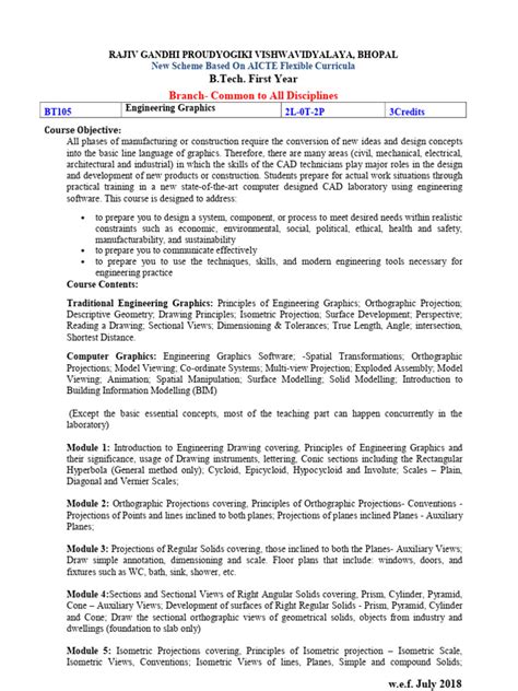 Image result for Engineering Graphics Syllabus