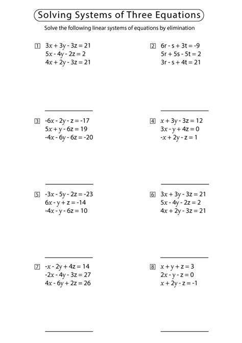 Systems of Linear Equations Two Variables Worksheet-এর ছবি ফলাফল