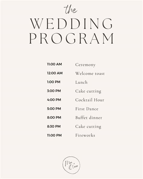 Customizable Wedding Program Template for Your Special Day