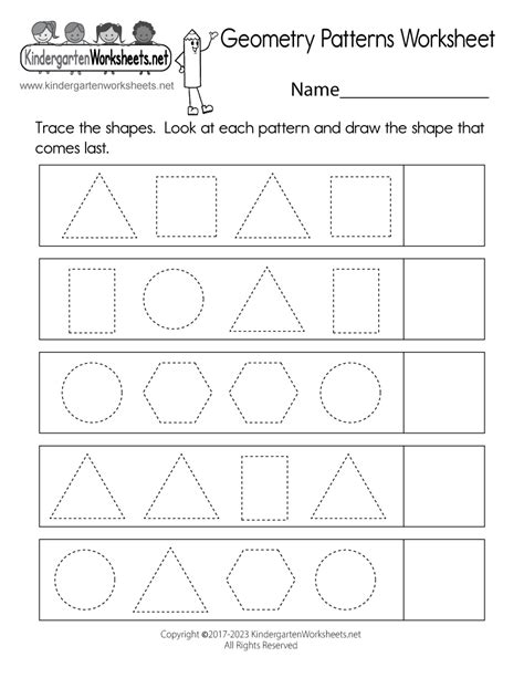Image result for Printable Pattern Worksheets