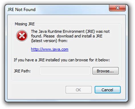 Toradh íomhá ar Java Runtime Environment Not Found Fix