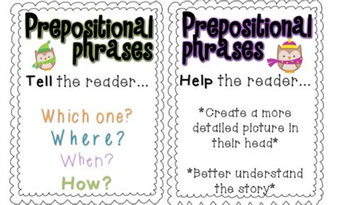 Image result for Prepositional Phrase Anchor Chart