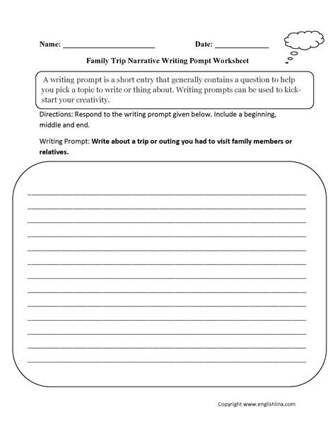 Image result for Free Writing Prompts Worksheets