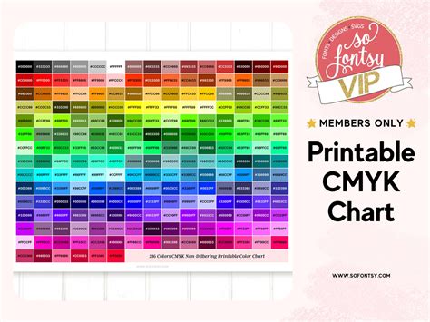 Printable Cmyk Color Chart
