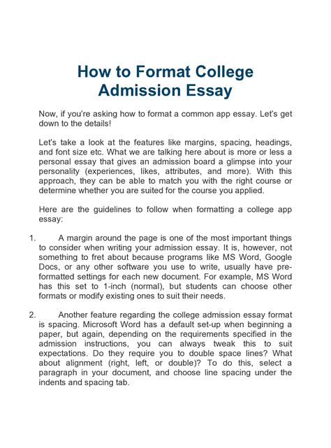 32 College Essay Format Templates & Examples - TemplateArchive