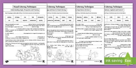 Afbeeldingsresultaten voor Visual Text Grade 9 Worksheets English