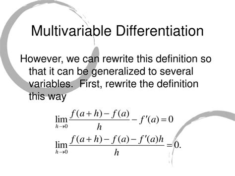 Toradh íomhá ar Multivariable Differentiation Formula