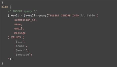 PHP Database Insert Query に対する画像結果
