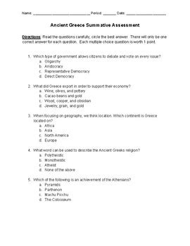 Image result for Ancient Greece End of Module Assessment