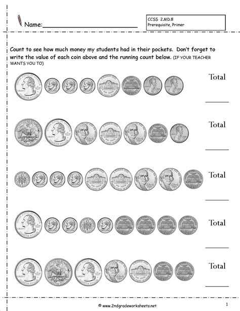 Image result for 4th Grade Math Worksheets Money