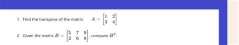 Image result for Transpose of Matrix Answersheet