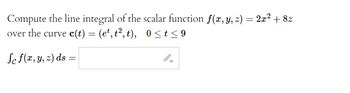 Toradh íomhá ar Finding Line Integral of a Scalar Function