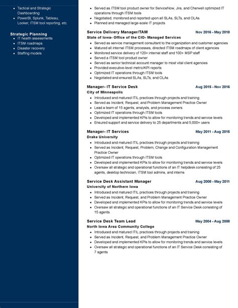 Image result for ITSM Program Manager Resume