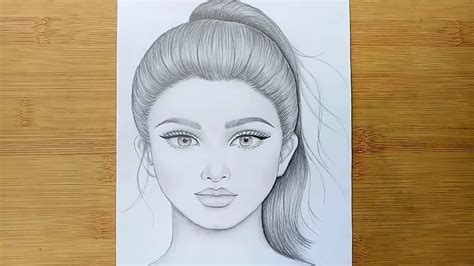 Image result for Girl with Ponytail Drawing the Front