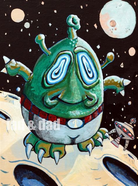 Image result for Alien in Outer Space Painting