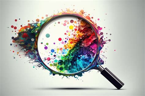 Colorful Search Icon White Background. Generative AI Stock Illustration ...