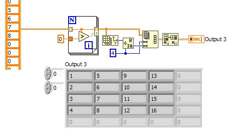LabVIEW Reshape Array に対する画像結果
