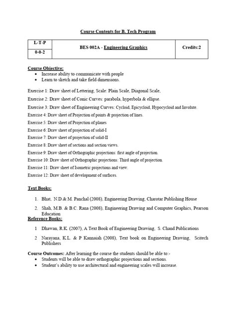 Image result for Engineering Graphics Syllabus