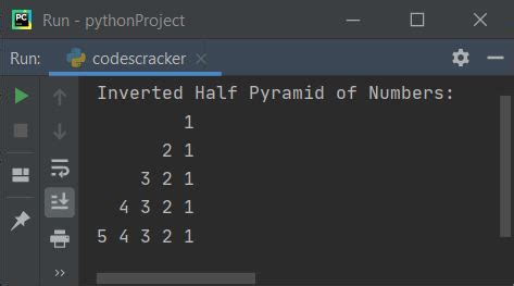 Image result for Pyramid Shape in Numbers in Python