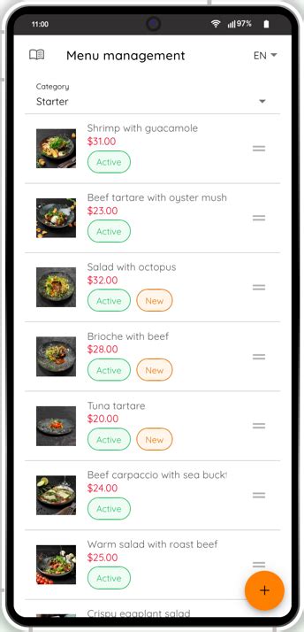 Image result for Menu Page Examples for an App