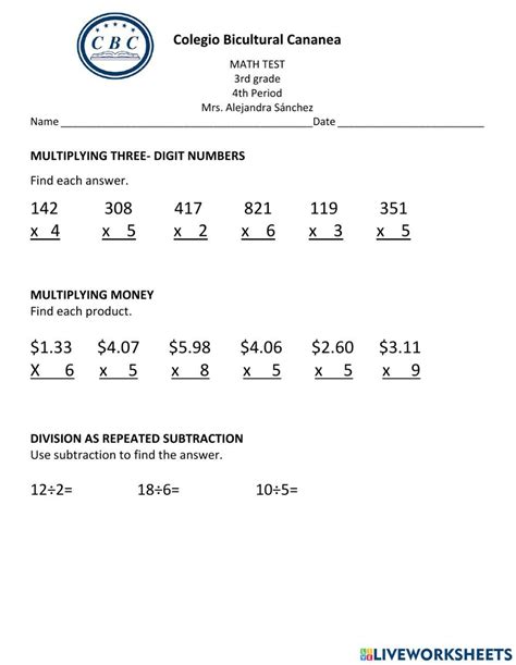 Image result for Math Test 10 Questions 3rd Grade